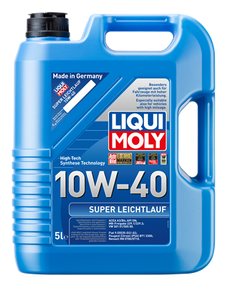 Resim LIQUI MOLY 10W40 Motor Yağı Süper Sentetik  SUPER LEICHTLAUF 5 Litre  (9505)