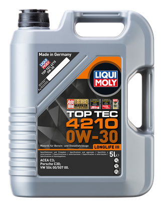 Resim LIQUI MOLY 0W30 VW Motor Yağı Tam Sentetik TOP TEC 4210  5 Litre (21605)